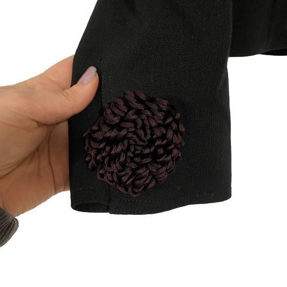 Valentino Cropped Black‎ Blazer with Rosettes Size 14 - Picture 3 of 8